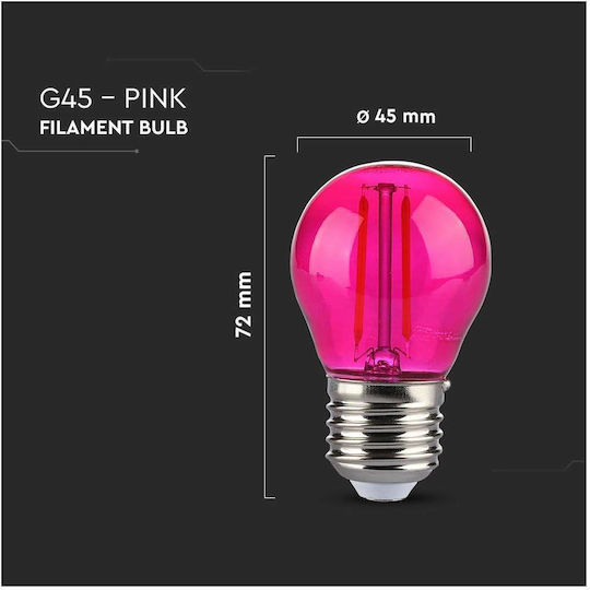 LED-Filamentlampe 2W E27 G45 60lm 3000K Pink 217410