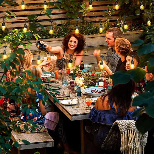 Rixme Hanging Solar Light Garland Warm White 2700K with Photocell and Remote Control 25cmcm