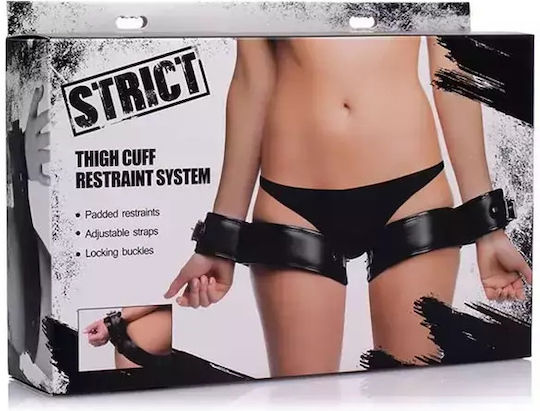 XR Strict Leather Thigh Cuff Restraint System Σετ για Δέσιμο Κορμού με Άκρα σε Μαύρο Χρώμα
