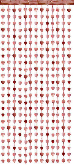 Decorative Curtain Hearts Rose Gold