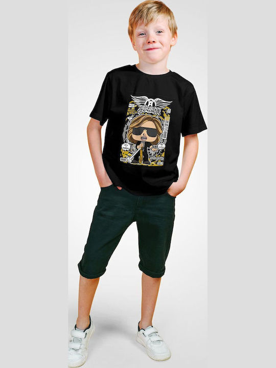 Παιδικό T-shirt Black Steven Tyler Aerosmith