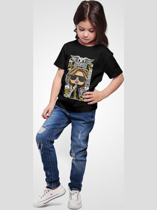 Παιδικό T-shirt Black Steven Tyler Aerosmith