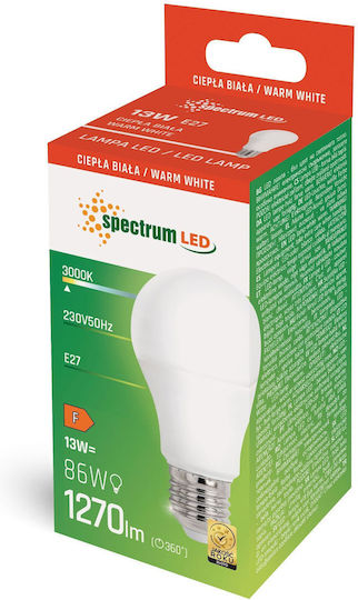 Spectrum LED Bulb 13W 113mm for Socket E27 and Shape A60 Warm White 1200lm