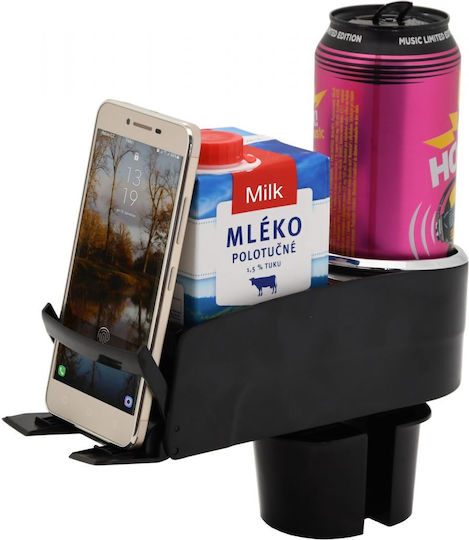 Compass Car Cup Holder Select with Mobile Mount 2 Positions for Console in Black Color