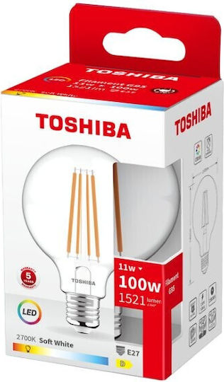 Toshiba LED крушка 11W за фасунга E27 и форма G95 Топло бяло