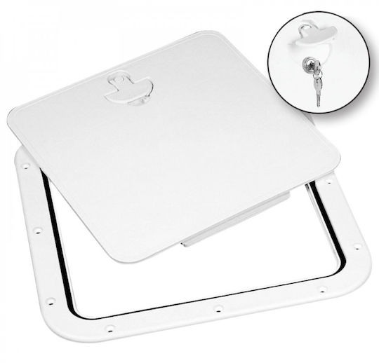 Nuova Rade Ușă de punte a bărcii Pătrat L380xL380mm Alb Culoare