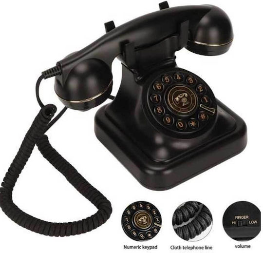 OHO-302 Corded Phone Retro Black