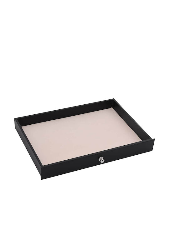 vidaXL Metallic Jewellery Box with Drawer Black 29x20.5x40.5cm