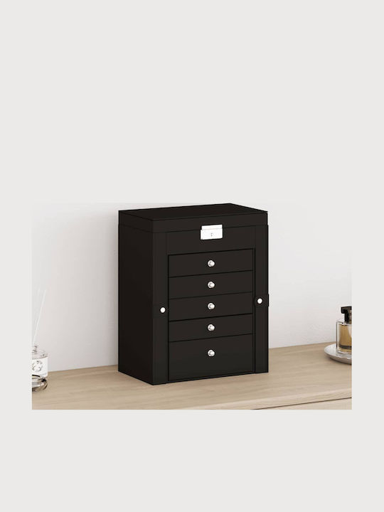 vidaXL Black Jewellery Box with Mirror