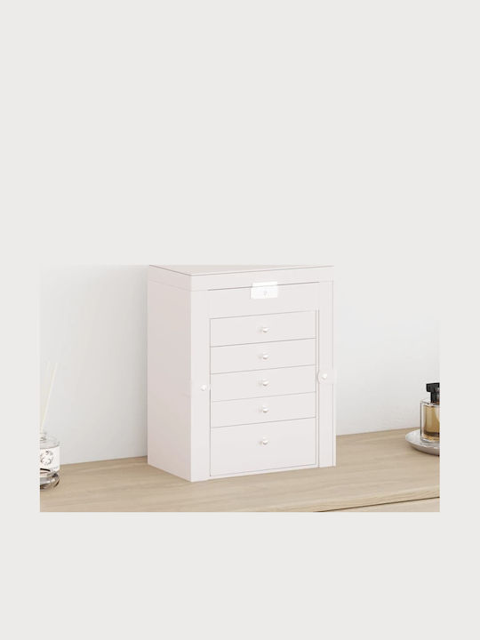 vidaXL Velvet Jewellery Box with White Mirror