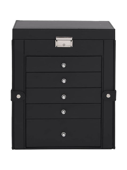 vidaXL Black Jewellery Box with Mirror