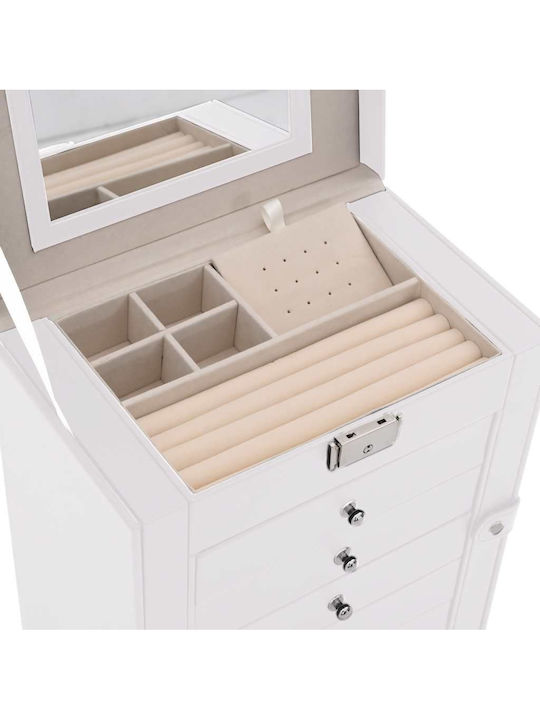 vidaXL Velvet Jewellery Box with White Mirror