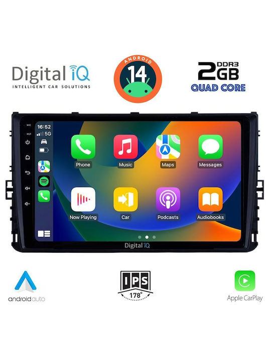 Digital IQ Sistem Audio Auto pentru Volkswagen Polo / T-Roc / T-Cross 2017 (Bluetooth/USB/AUX/WiFi/GPS/Apple-Carplay/Android-Auto) cu Ecran Tactil 9"