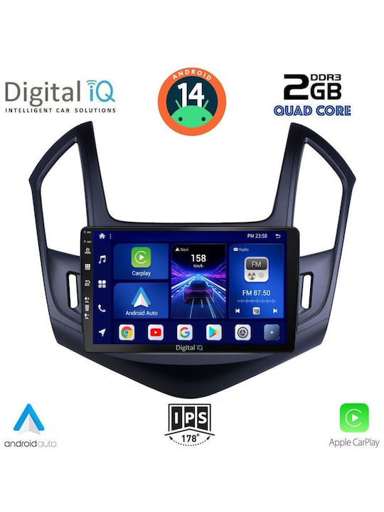 Digital IQ Car Audio System for Chevrolet Cruze 2013-2015 (Bluetooth/USB/AUX/WiFi/GPS/Apple-Carplay/Android-Auto) with Touch Screen 9"