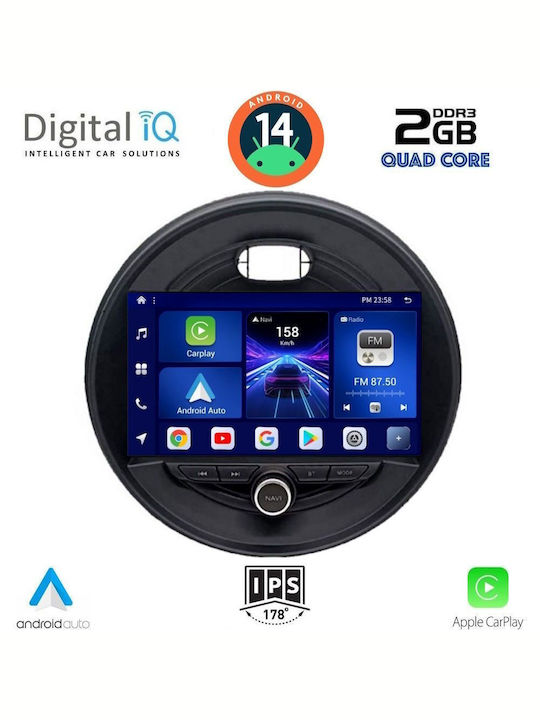 Digital IQ Sistem Audio Auto pentru Mini Cooper / Clubman / Roadster / Țăran 2014-2017 (Bluetooth/USB/AUX/WiFi/GPS/Apple-Carplay/Android-Auto) cu Ecran Tactil 9"