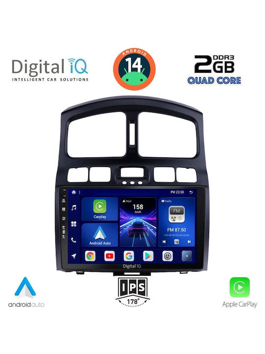 Digital IQ Car Audio System for Hyundai Santa Fe 2003-2006 (Bluetooth/USB/AUX/WiFi/GPS/Apple-Carplay/Android-Auto) with Touch Screen 9"