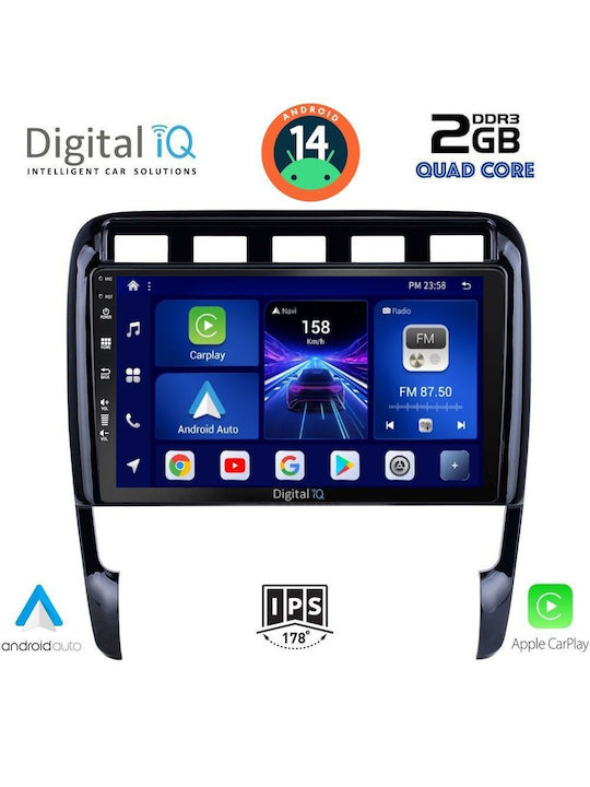 Digital IQ Car Audio System for Porsche Cayenne 2002-2011 (Bluetooth/USB/AUX/WiFi/GPS/Apple-Carplay/Android-Auto) with Touch Screen 9"