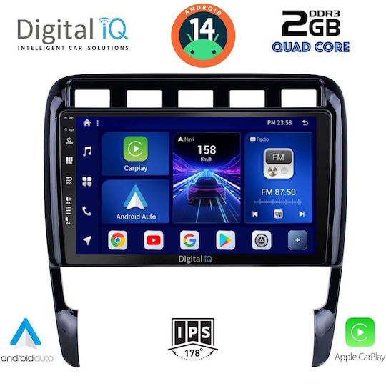 Digital IQ Auto-Audiosystem für Porsche Cayenne 2002-2011 (Bluetooth/USB/AUX/WiFi/GPS/Apple-Carplay/Android-Auto) mit Touchscreen 9"