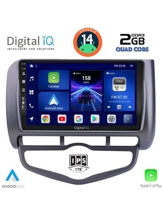 Digital IQ Car Audio System for Honda Jazz 2002-2008 with Clima (Bluetooth/USB/AUX/WiFi/GPS/Apple-Carplay/Android-Auto) with Touch Screen 9"