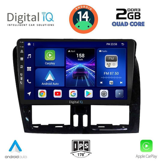 Digital IQ Auto-Audiosystem für Volvo XC 60 2009-2017 (Bluetooth/USB/AUX/WiFi/GPS/Apple-Carplay/Android-Auto) mit Touchscreen 9"