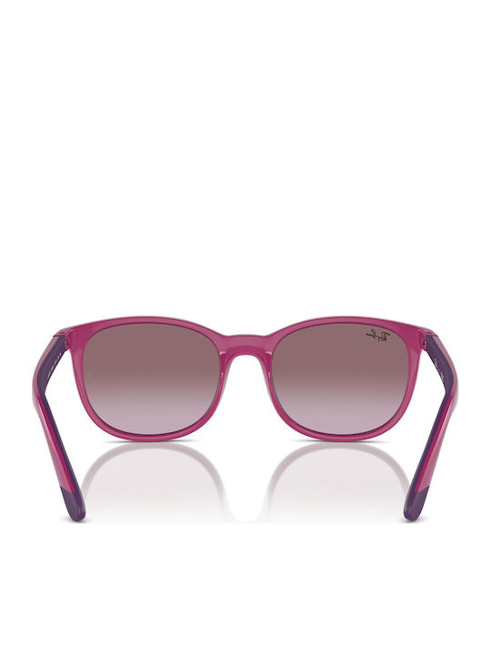 Ray Ban Square Kids Sunglasses with Polarized Lens Pink for 3-8 Years
