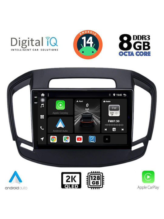 Digital IQ Car Audio System for Opel Insignia 2014-2017 (Bluetooth/USB/AUX/WiFi/GPS/Apple-Carplay/Android-Auto) with Touch Screen 9"