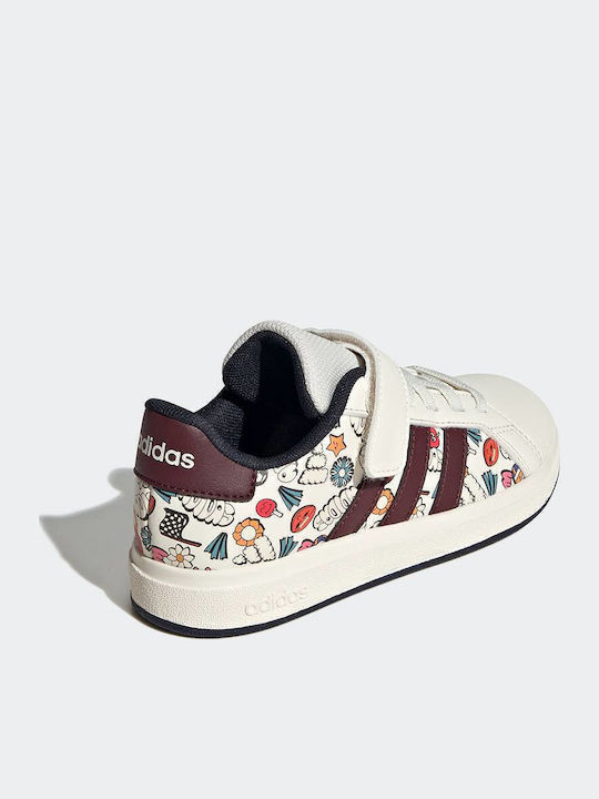 Grand Court 2.0 EL C Kinder Sneaker mit Klettverschluss Weiß