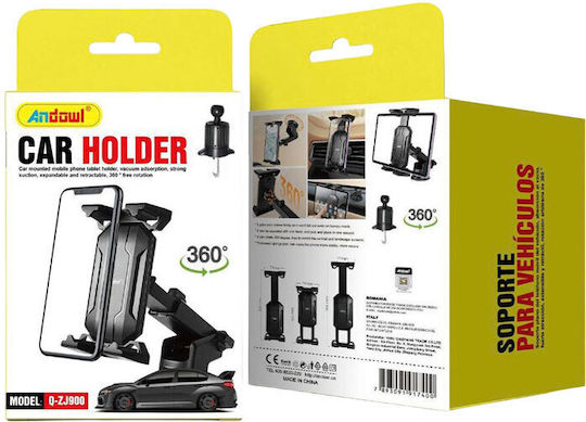 Andowl Car Mobile Mount with Adjustable Hooks Black