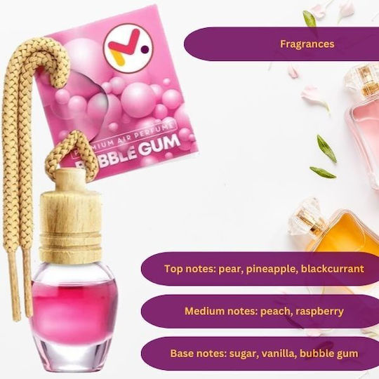 Car Air Freshener Pendand Liquid Bubble Gum / Vanilla / Pineapple 8ml