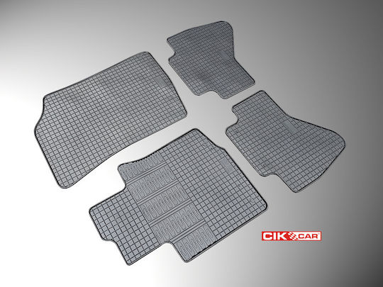 Cik Set of Front and Rear Mats 4pcs for Peugeot 107 Toyota Aygo Citroen C1 2005-2014 Black