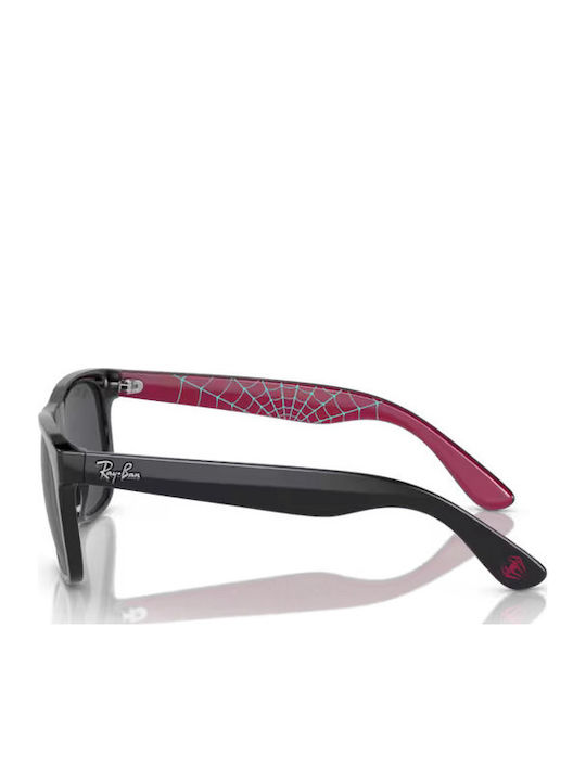 Ray Ban Неразрушими Квадратни Детски Слънчеви Очила с Поляризирани Лещи Spiderman Черни за 7-11 Години