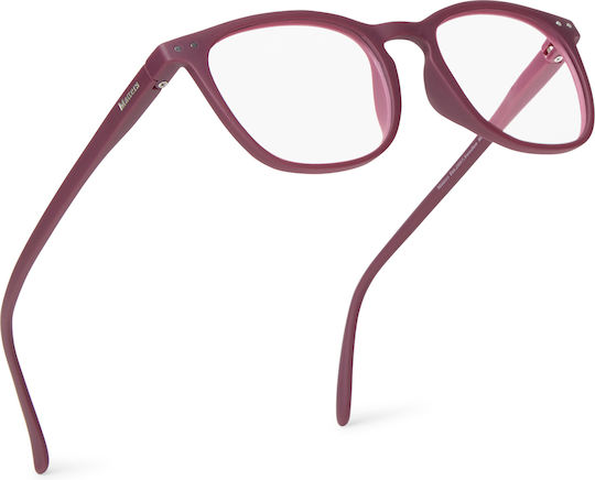 Nordic Vision Women's Blue Light Blocking Glasses Burgundy
