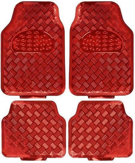 Autoline Set of Front and Rear Mats Universal 4pcs Red