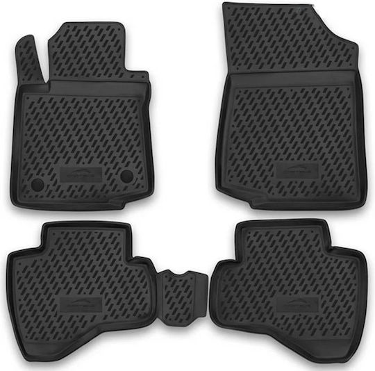 Novline Set of Front and Rear Mats 4pcs Tray Type for Citroen C1 Black