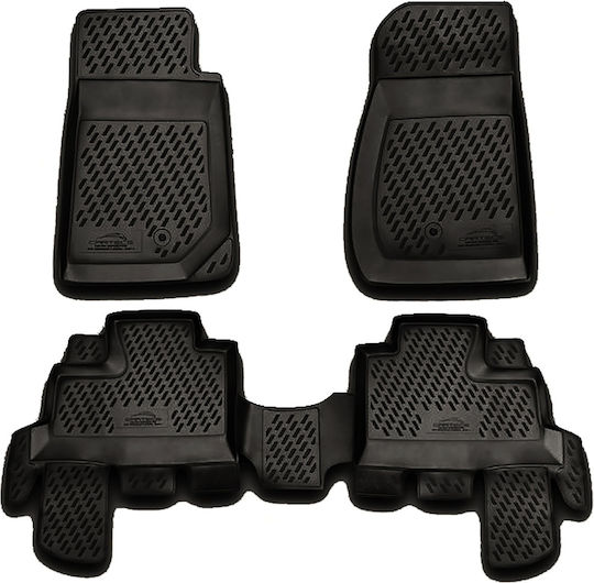 Novline Satz Vorder- und Hintermatten Wannenartig 4Stück aus TPE für Jeep Wrangler 2007 Schwarz