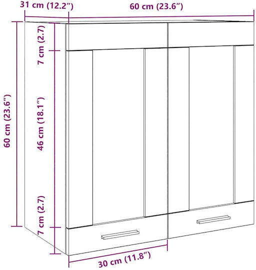 Cabinet Wall Coffee 60x31x60cm