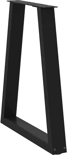 vidaXL Metallic Furniture Leg 2 Pieces Suitable for Table / Coffee Table / Office 60x72cm Black