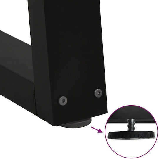 vidaXL Metallic Furniture Leg 2 Pieces Suitable for Table / Coffee Table / Office 60x72cm Black