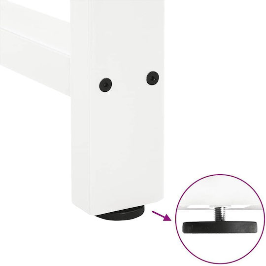 vidaXL Metallic Furniture Leg 2 Pieces Suitable for Table / Coffee Table / Office 80x72x72cm White