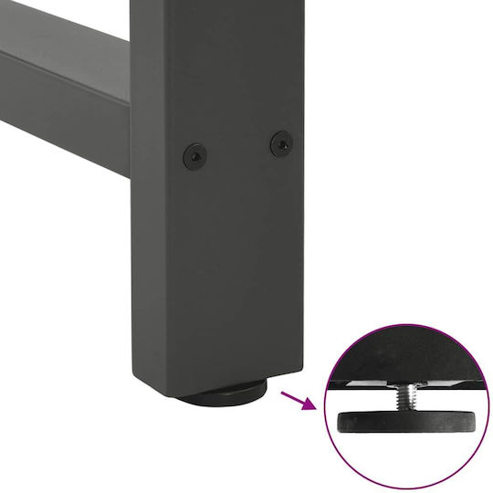 vidaXL Metallic Furniture Leg 2 Pieces Suitable for Table / Coffee Table / Office 60x72cm Anthracite