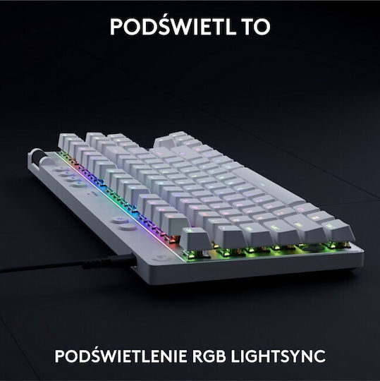 Logitech Pro X TKL Ηall Effect Gaming Πληκτρολόγιο Tenkeyless με Magnetic διακόπτες και RGB φωτισμό (Αγγλικό US) Λευκό