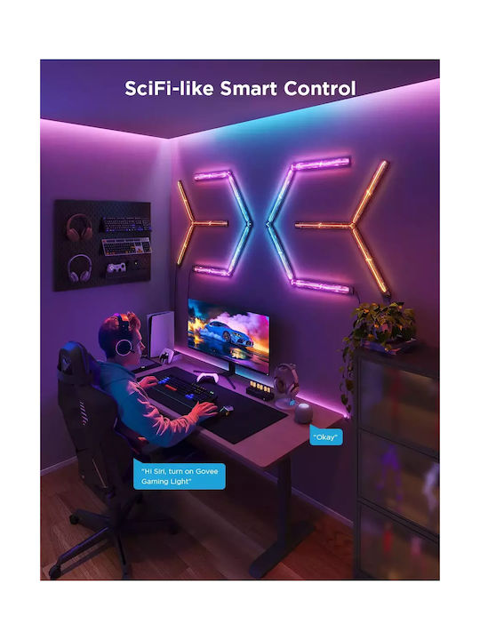 Govee Smart Διακοσμητικό Φωτιστικό Gaming Wall Light (4+1) LED RGBIC Μπάρα 5τμχ