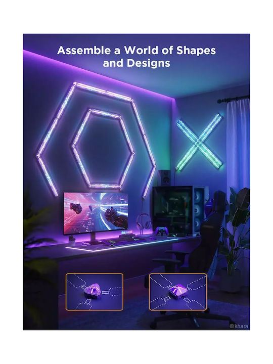 Govee Smart Διακοσμητικό Φωτιστικό Gaming Wall Light (4+1) LED RGBIC Μπάρα 5τμχ