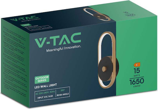 V-TAC Leuchte Wand mit Integrierter LED und Neutralweißes Licht 33x15x4.4cm