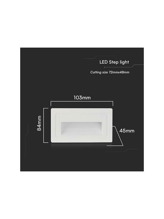 V-TAC Wandmontierte Außen-Deckenleuchte LED IP65 3W mit Warmweiß Licht 5.8x10.3x4.5εκ.