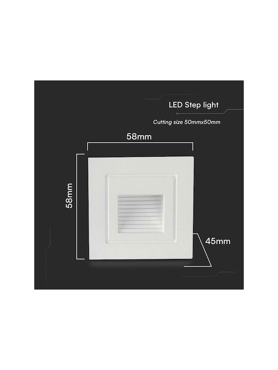 V-TAC Wall-Mounted Outdoor Ceiling Light LED IP65 3W with Warm White Light 5.8x5.8x4.5εκ.