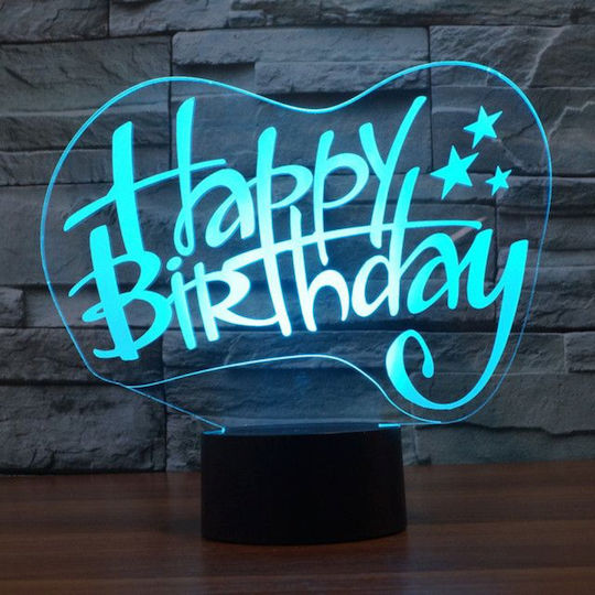 Happy Birthday Dekorative Lampe 3D-Illusion Weiß