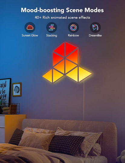 Govee Smart Διακοσμητικό Φωτιστικό Glide Tri-angle LED RGBIC 10τμχ