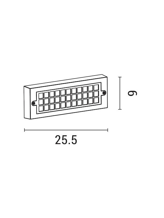 Eurolamp Wandmontierte Außen-Deckenleuchte LED IP65 6W mit Warmweiß Licht 30εκ.