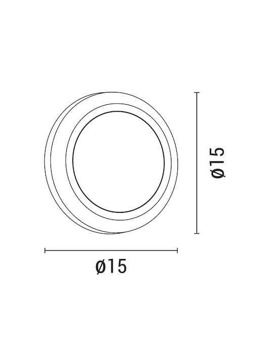 Eurolamp Επιτοίχια Εξωτερική Πλαφονιέρα LED IP65 4W με Θερμό Λευκό Φως 27εκ.